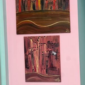 Abstract Art Pair with Rich Tones